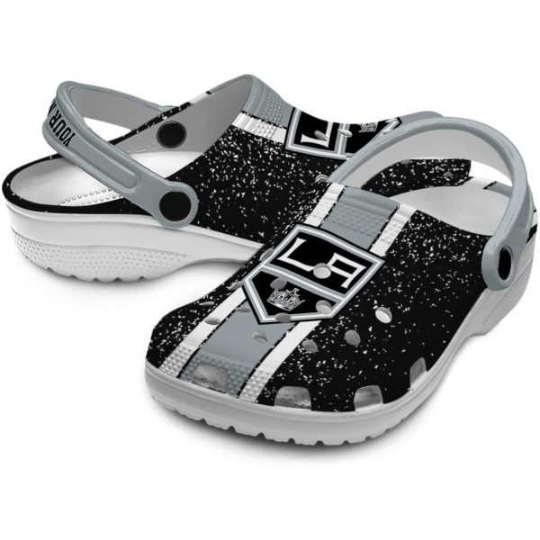 customized los angeles kings vertical stripes clog high quality
