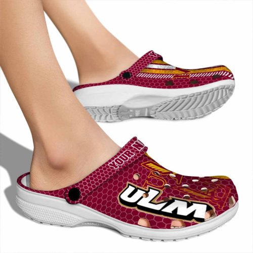 customized louisiana monroe warhawks contrasting stripes clog fashion forward