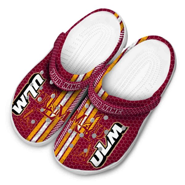 customized louisiana monroe warhawks contrasting stripes clog latest model