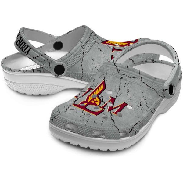 customized louisiana monroe warhawks cracked texture clog high quality