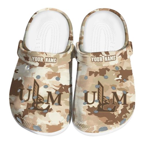 customized louisiana monroe warhawks desert camo clog best selling