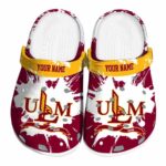 customized louisiana monroe warhawks splatter pattern clog best selling
