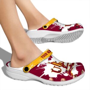 customized louisiana monroe warhawks splatter pattern clog fashion forward