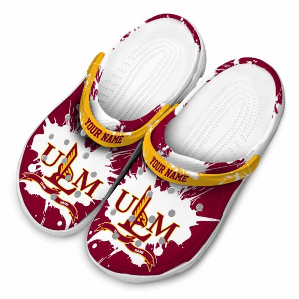 customized louisiana monroe warhawks splatter pattern clog latest model