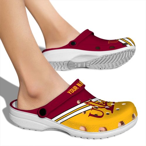 customized louisiana monroe warhawks striped accents clog fashion forward