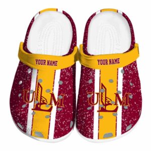 customized louisiana monroe warhawks vertical stripes clog best selling