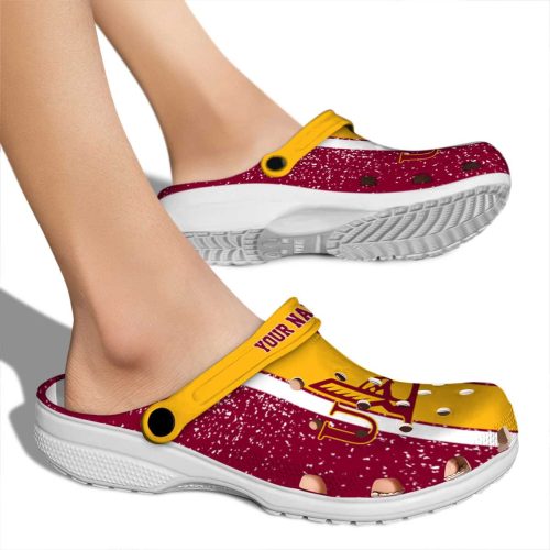 customized louisiana monroe warhawks vertical stripes clog fashion forward
