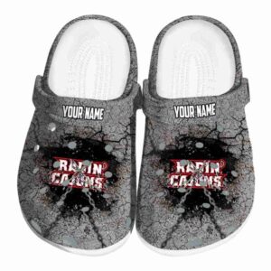 customized louisiana ragin cajuns cracked ground texture clog best selling