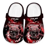 Customized Louisiana Ragin' Cajuns Gothic Skull Clog 1 customized louisiana ragin cajuns gothic skull clog best selling