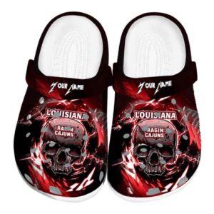 customized louisiana ragin cajuns gothic skull clog best selling