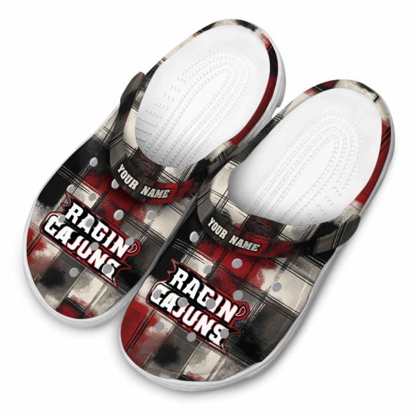customized louisiana ragin cajuns plaid fusion clog latest model