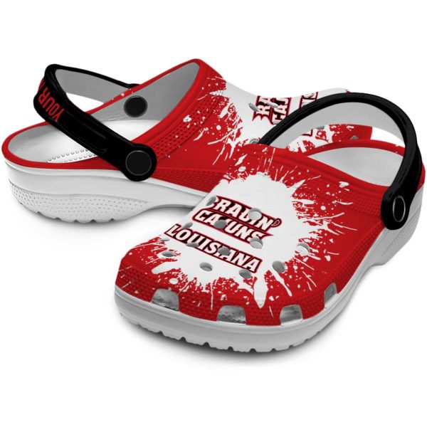 customized louisiana ragin cajuns splash art clog high quality