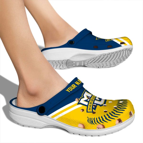 customized marquette golden eagles baseball motif clog fashion forward