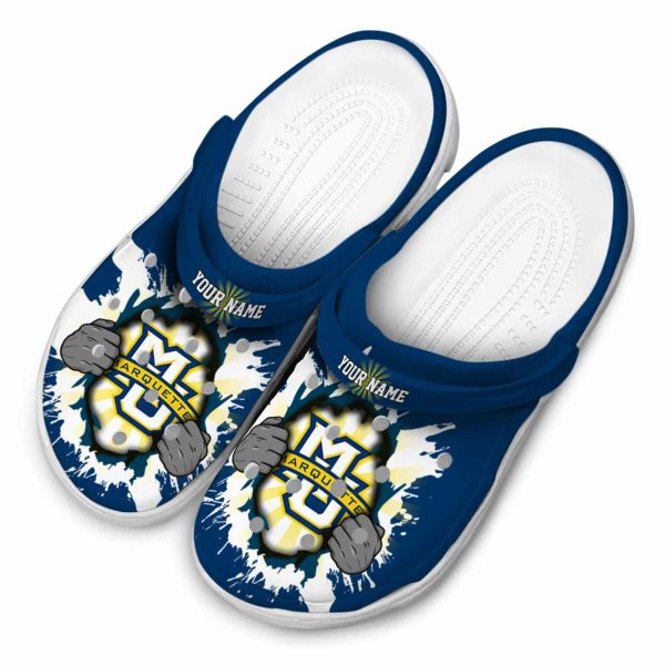 customized marquette golden eagles gripping hand clog latest model
