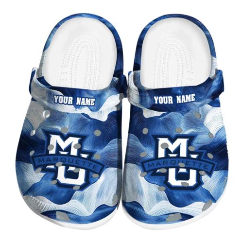 customized marquette golden eagles ocean waves clog best selling