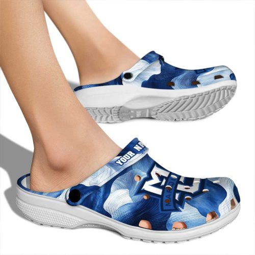 customized marquette golden eagles ocean waves clog fashion forward