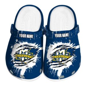 customized marquette golden eagles splash motif background clog best selling