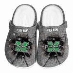 customized marshall thundering herd cracked ground texture clog best selling