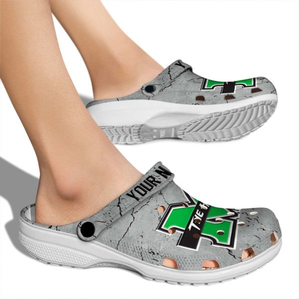 customized marshall thundering herd cracked texture clog fashion forward