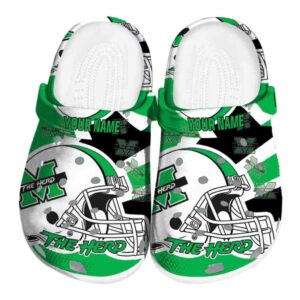 customized marshall thundering herd football helmet clog best selling