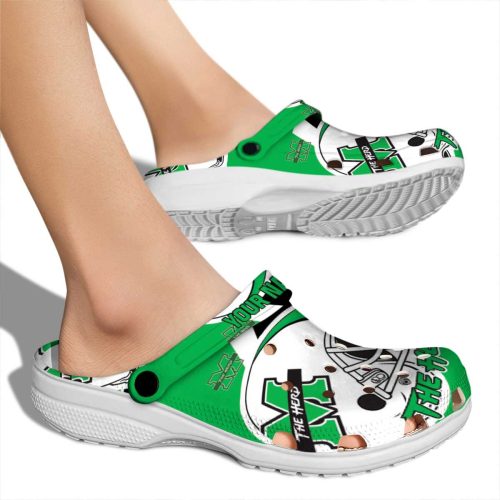 customized marshall thundering herd football helmet clog fashion forward