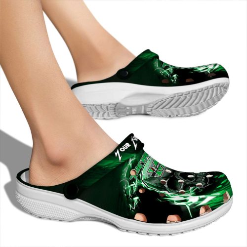 customized marshall thundering herd gothic skull clog fashion forward