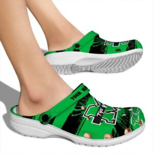 customized marshall thundering herd paint splatter graphics clog fashion forward