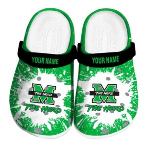 customized marshall thundering herd splash art clog best selling