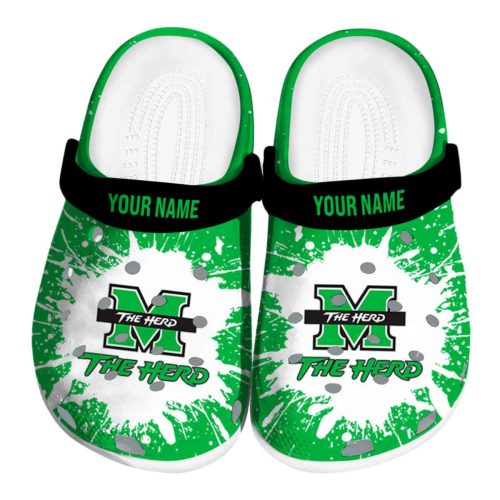 customized marshall thundering herd splash art clog best selling