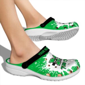 customized marshall thundering herd splash art clog fashion forward
