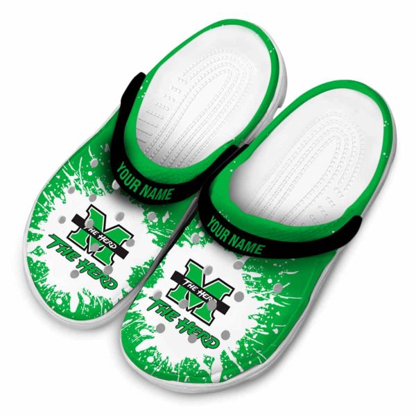 customized marshall thundering herd splash art clog latest model