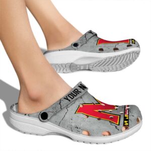 customized maryland terrapins cracked texture clog fashion forward