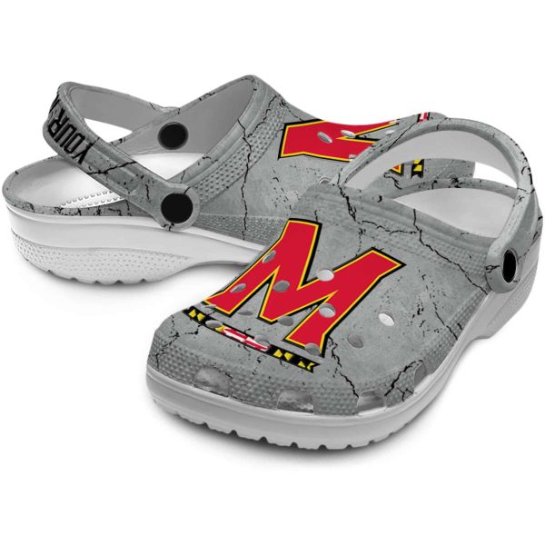 customized maryland terrapins cracked texture clog high quality