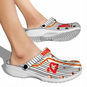 customized maryland terrapins pinstripe pattern clog fashion forward