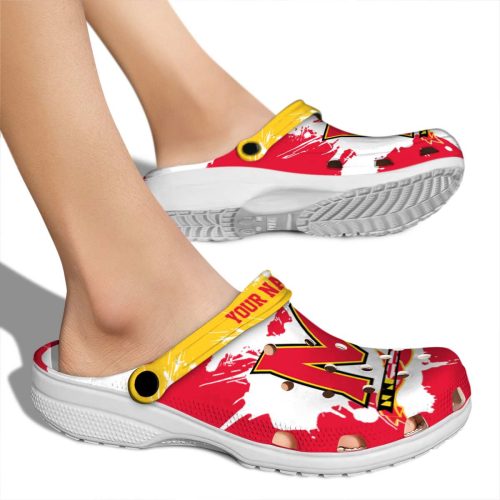 customized maryland terrapins splatter pattern clog fashion forward
