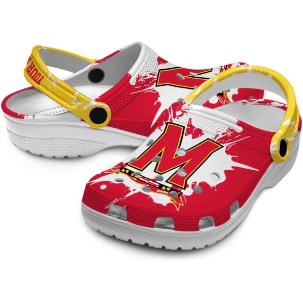 customized maryland terrapins splatter pattern clog high quality