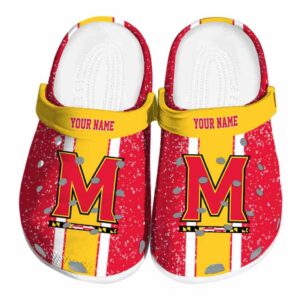 customized maryland terrapins vertical stripes clog best selling