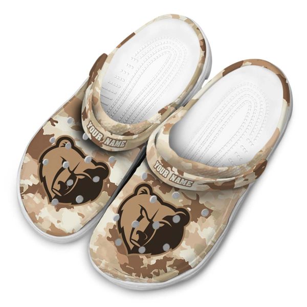 customized memphis grizzlies desert camo clog latest model