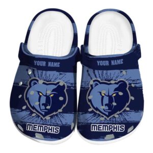 customized memphis grizzlies paint splatter graphics clog best selling
