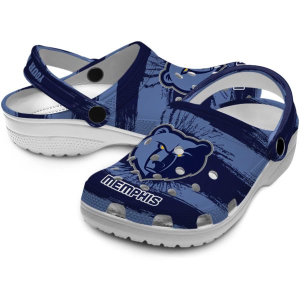 customized memphis grizzlies paint splatter graphics clog high quality