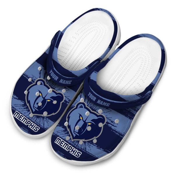 customized memphis grizzlies paint splatter graphics clog latest model