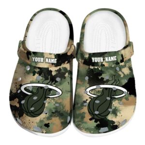 customized miami heat camouflage craze clog best selling