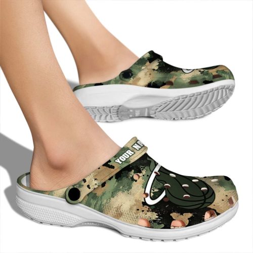customized miami heat camouflage craze clog fashion forward
