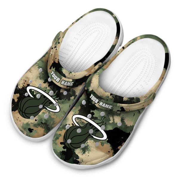 customized miami heat camouflage craze clog latest model