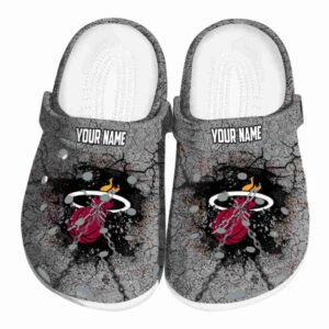 customized miami heat cracked ground texture clog best selling