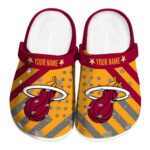 customized miami heat star spangled graphic clog best selling