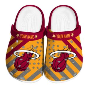 customized miami heat star spangled graphic clog best selling
