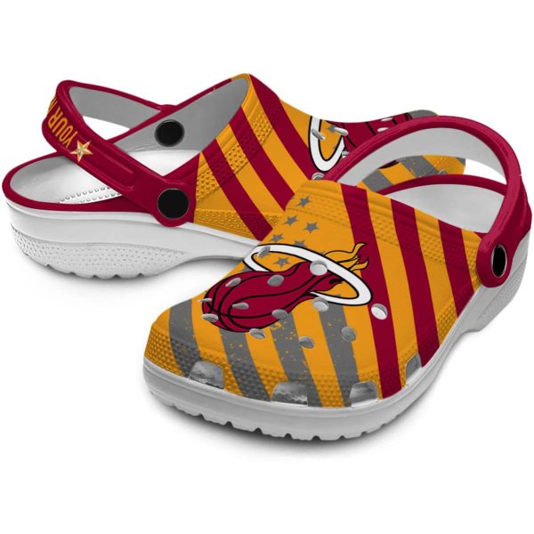 customized miami heat star spangled graphic clog high quality