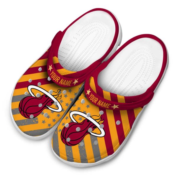 customized miami heat star spangled graphic clog latest model