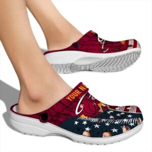 customized miami heat star spangled side pattern clog fashion forward